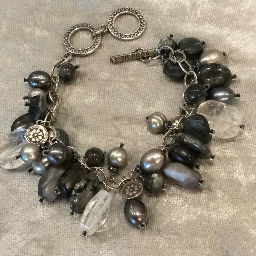 Silpada Gray Pearl Cha Cha Bracelet